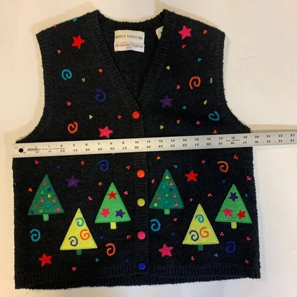 Marisa Christina Women's Wool Blend Y2K 2000's Button Sweater Vest Size S - Picture 9 of 11